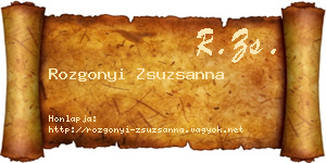 Rozgonyi Zsuzsanna névjegykártya